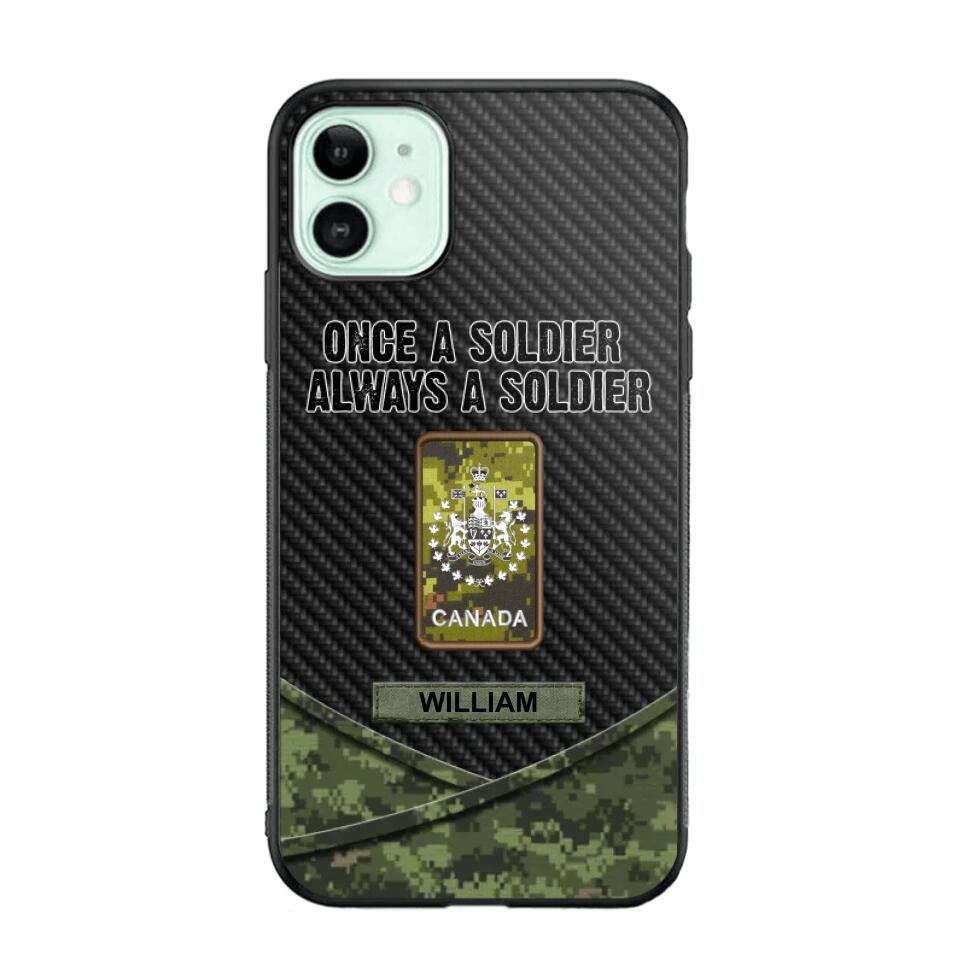 Personalized Canadian Once A Soldier Always A Soldier Camo Phonecase 3D Printed 23JAN-HY03