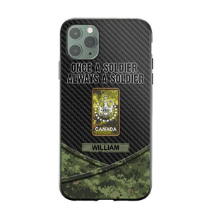 Personalized Canadian Once A Soldier Always A Soldier Camo Phonecase 3D Printed 23JAN-HY03