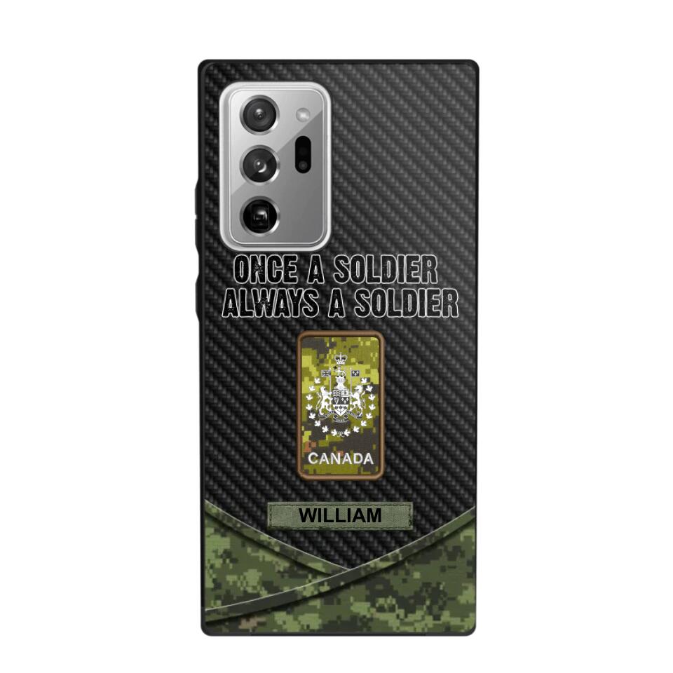 Personalized Canadian Once A Soldier Always A Soldier Camo Phonecase 3D Printed 23JAN-HY03