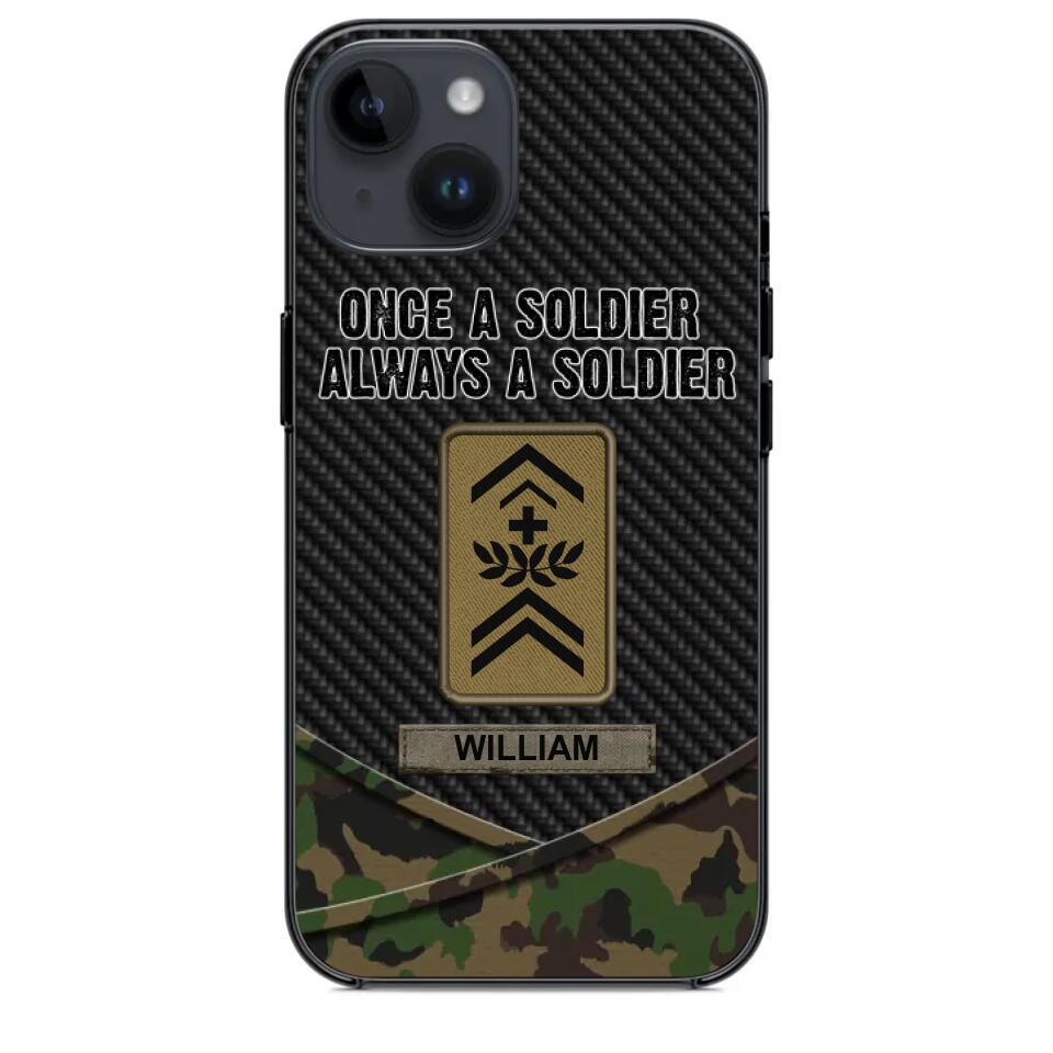 Personalized Swiss Once A Soldier Always A Soldier Camo Phonecase 3D Printed 23JAN-HY03