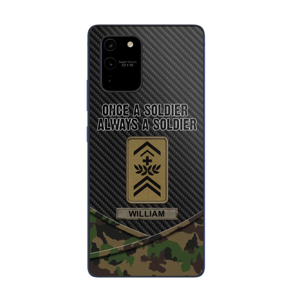 Personalized Swiss Once A Soldier Always A Soldier Camo Phonecase 3D Printed 23JAN-HY03