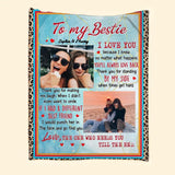 Personalized To My Besties I Love You Your Own Image Quilt Blanket Printed PNHY0401