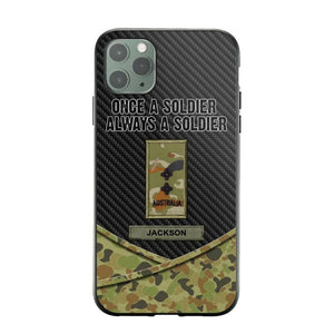 Personalized Australian Once A Soldier Always A Soldier Camo Phonecase 3D Printed 23JAN-HY03