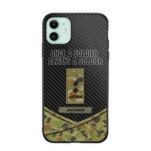 Personalized Australian Once A Soldier Always A Soldier Camo Phonecase 3D Printed 23JAN-HY03