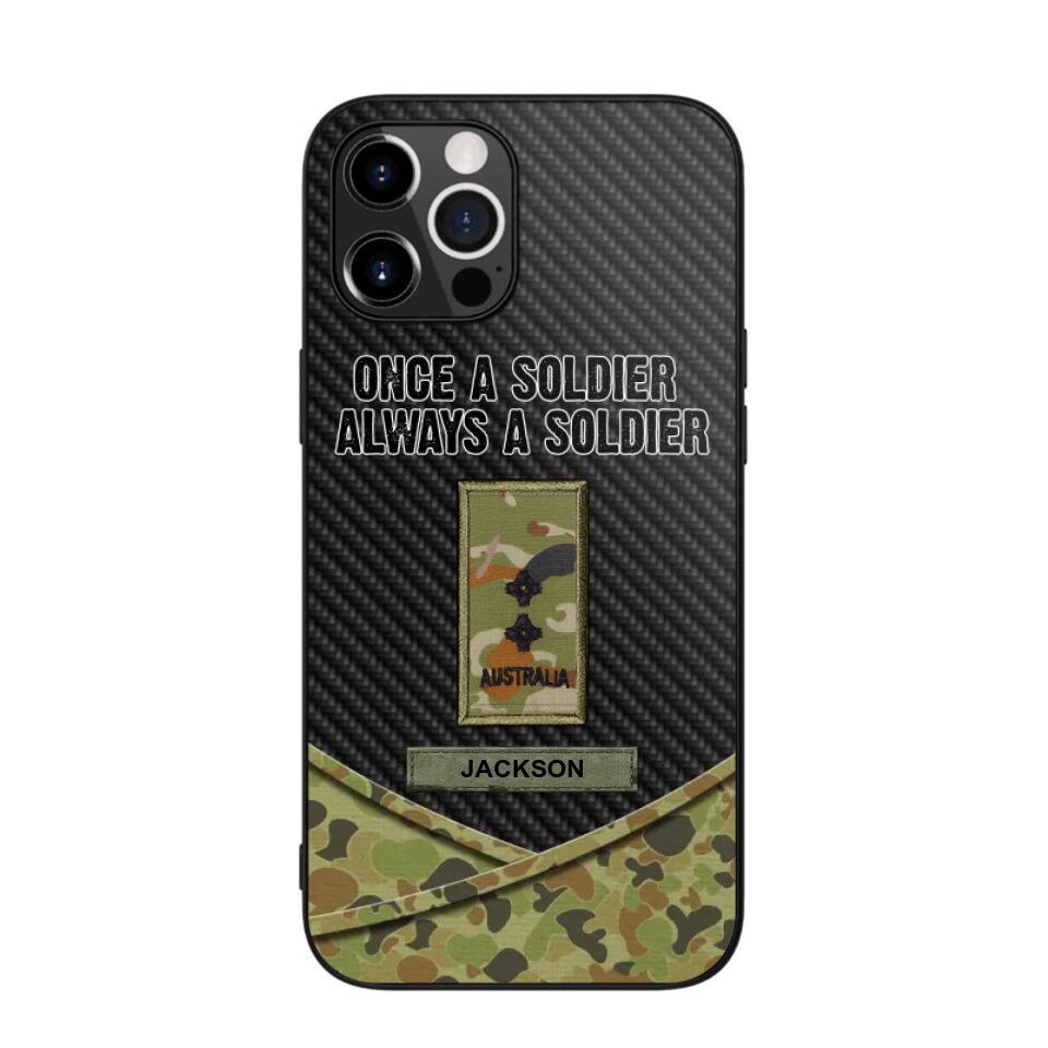 Personalized Australian Once A Soldier Always A Soldier Camo Phonecase 3D Printed 23JAN-HY03