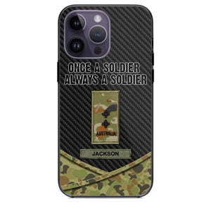 Personalized Australian Once A Soldier Always A Soldier Camo Phonecase 3D Printed 23JAN-HY03