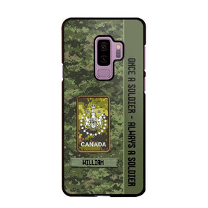 Personalized Canadian Soldier/ Veteran Once A Soldier Always A Soldier Camo Phonecase 3D Printed QTDT1001