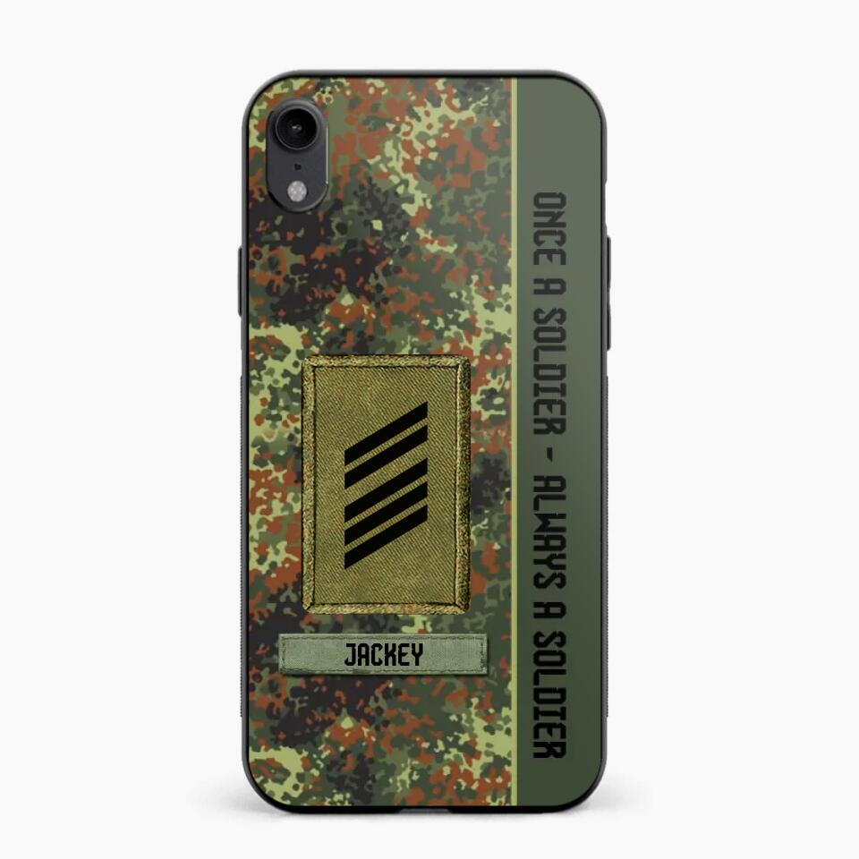 Personalized German Soldier/ Veteran Once A Soldier Always A Soldier Camo Phonecase 3D Printed QTDT1001