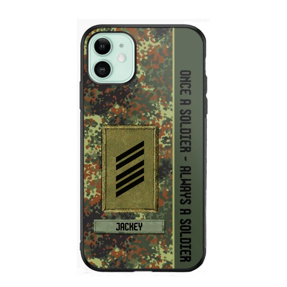 Personalized German Soldier/ Veteran Once A Soldier Always A Soldier Camo Phonecase 3D Printed QTDT1001