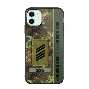 Personalized German Soldier/ Veteran Once A Soldier Always A Soldier Camo Phonecase 3D Printed QTDT1001