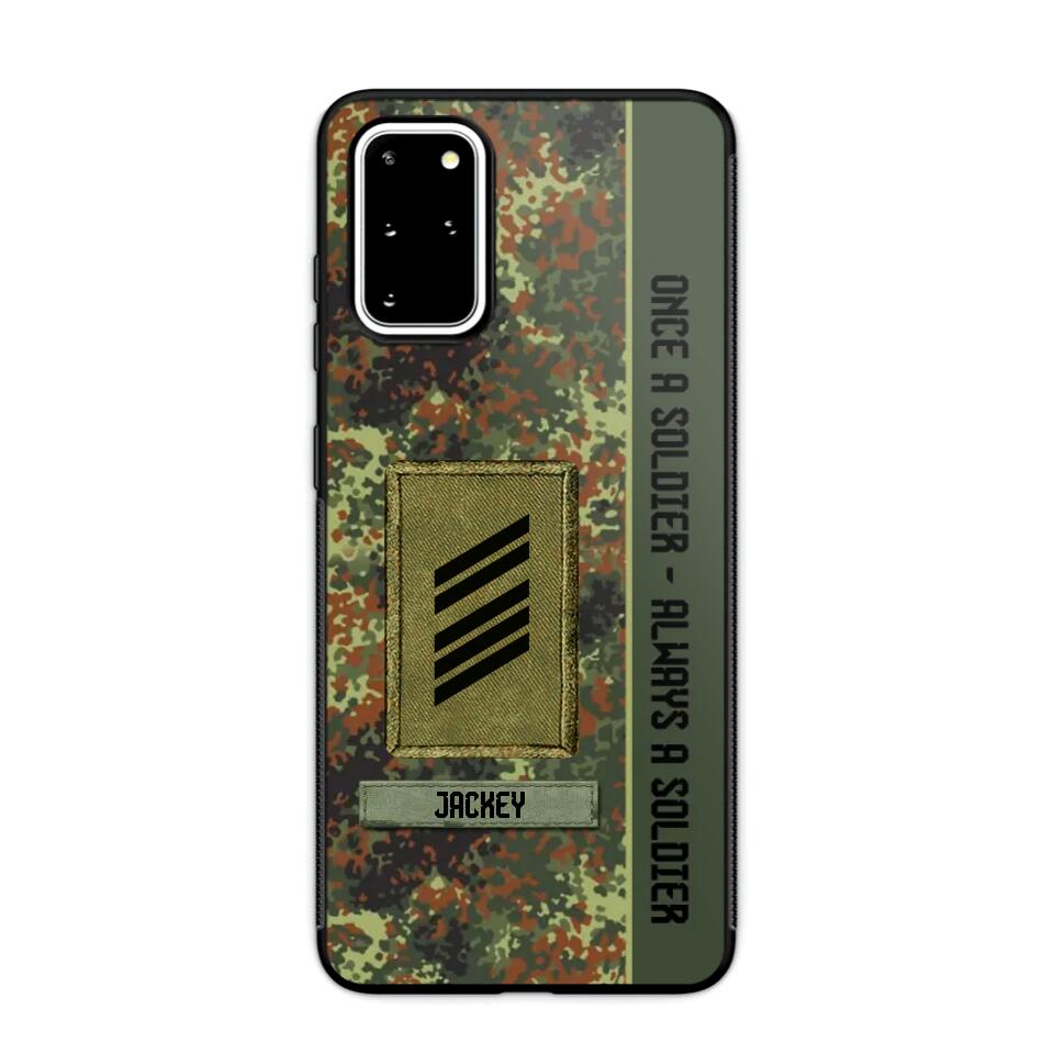 Personalized German Soldier/ Veteran Once A Soldier Always A Soldier Camo Phonecase 3D Printed QTDT1001