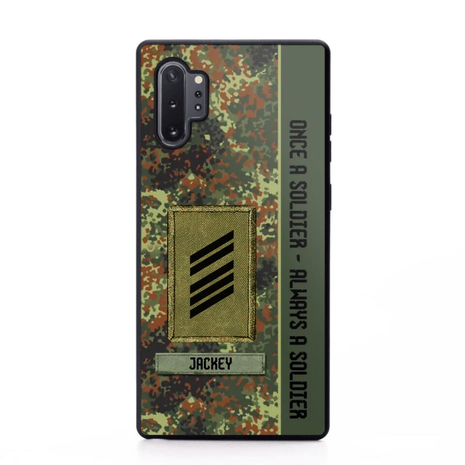 Personalized German Soldier/ Veteran Once A Soldier Always A Soldier Camo Phonecase 3D Printed QTDT1001