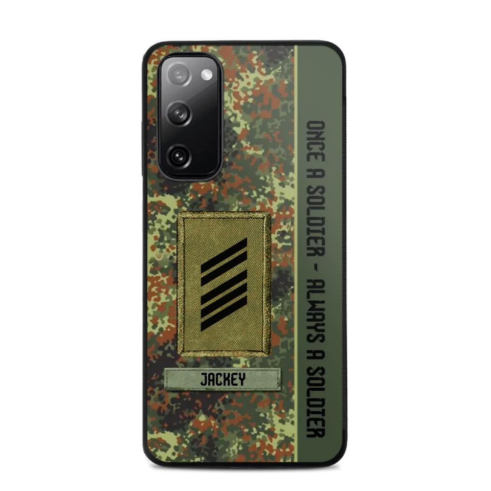 Personalized German Soldier/ Veteran Once A Soldier Always A Soldier Camo Phonecase 3D Printed QTDT1001