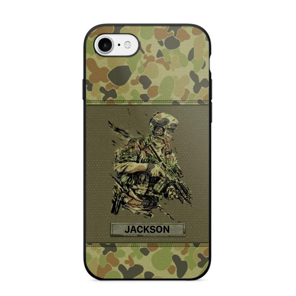 Personalized Australian Soldier/ Veteran Camo Phonecase 3D Printed 23JAN-HY10