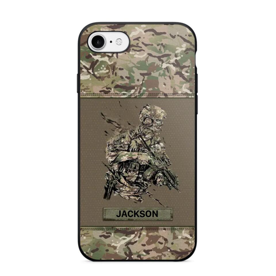 Personalized UK Soldier/ Veteran Camo Phonecase 3D Printed 23JAN-HY10