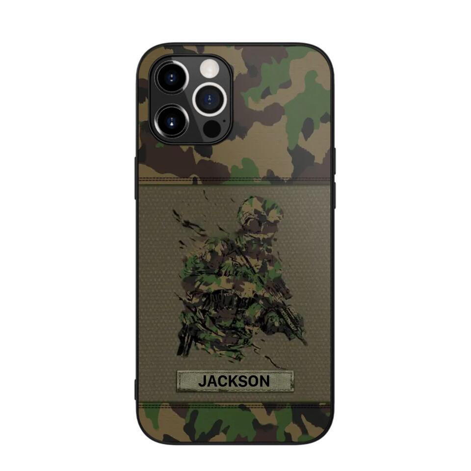 Personalized Swiss Soldier/ Veteran Camo Phonecase 3D Printed 23JAN-HY10