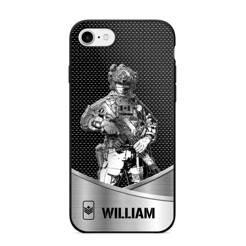 Personalized Canadian Soldier/ Veteran Rank Camo Phonecase 3D Printed 23JAN-DT10