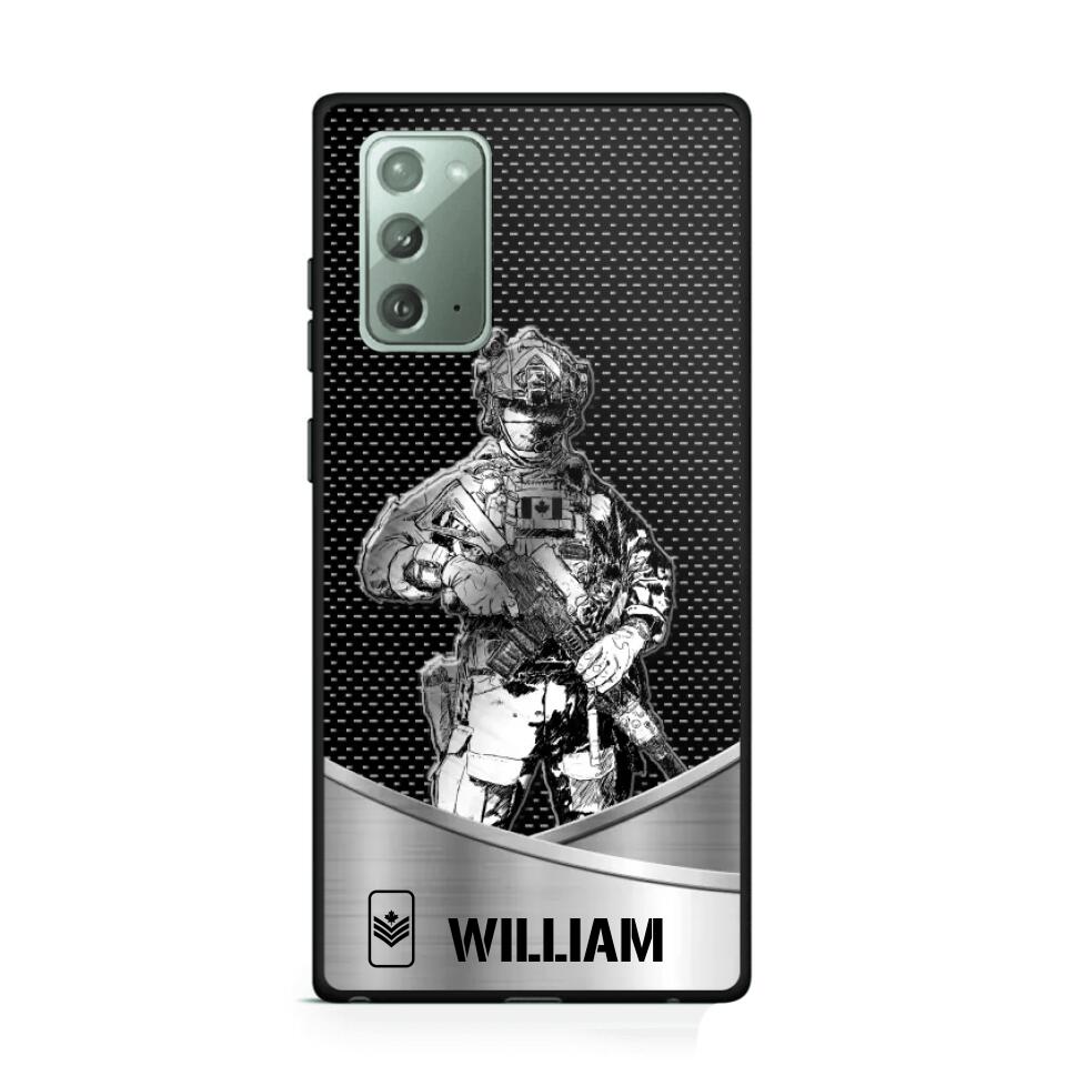 Personalized Canadian Soldier/ Veteran Rank Camo Phonecase 3D Printed 23JAN-DT10