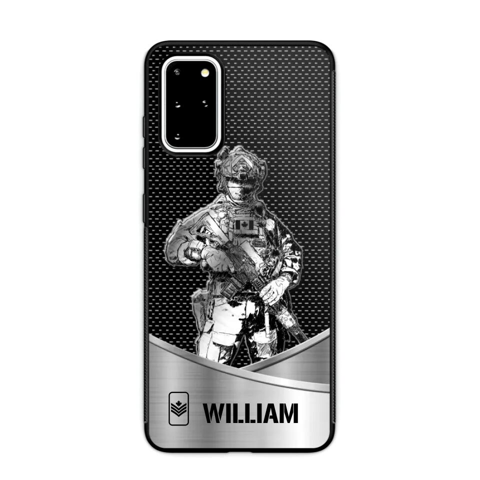 Personalized Canadian Soldier/ Veteran Rank Camo Phonecase 3D Printed 23JAN-DT10