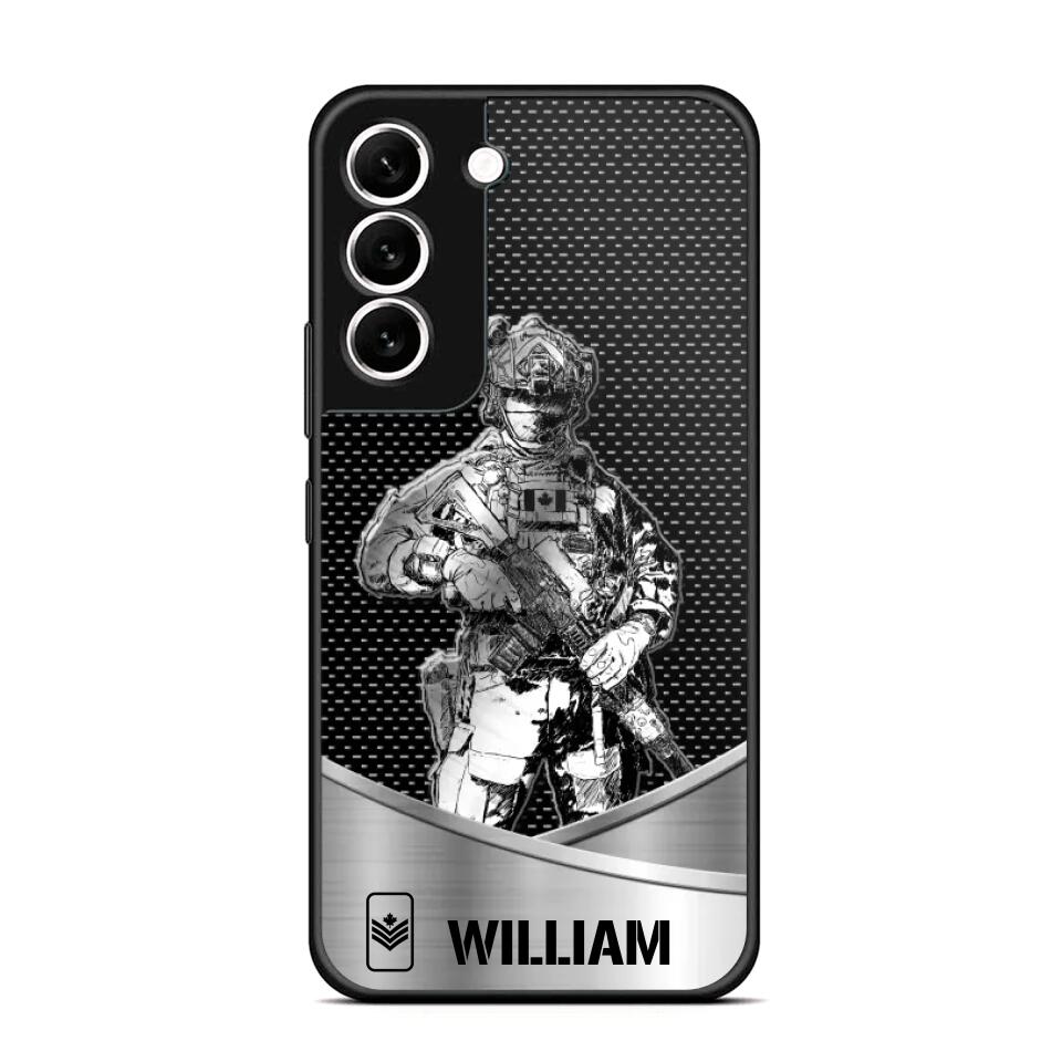 Personalized Canadian Soldier/ Veteran Rank Camo Phonecase 3D Printed 23JAN-DT10