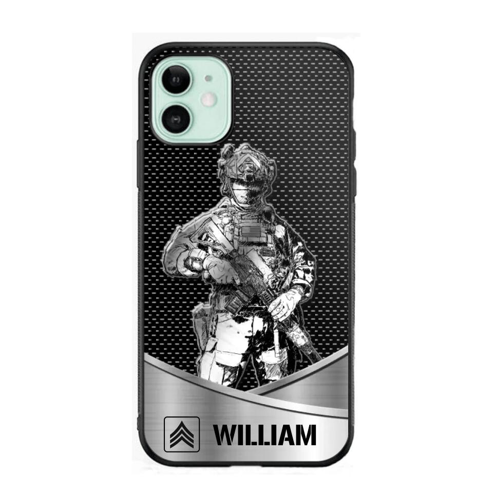 Personalized US Soldier/ Veteran Rank Camo Phonecase 3D Printed 23JAN-DT10