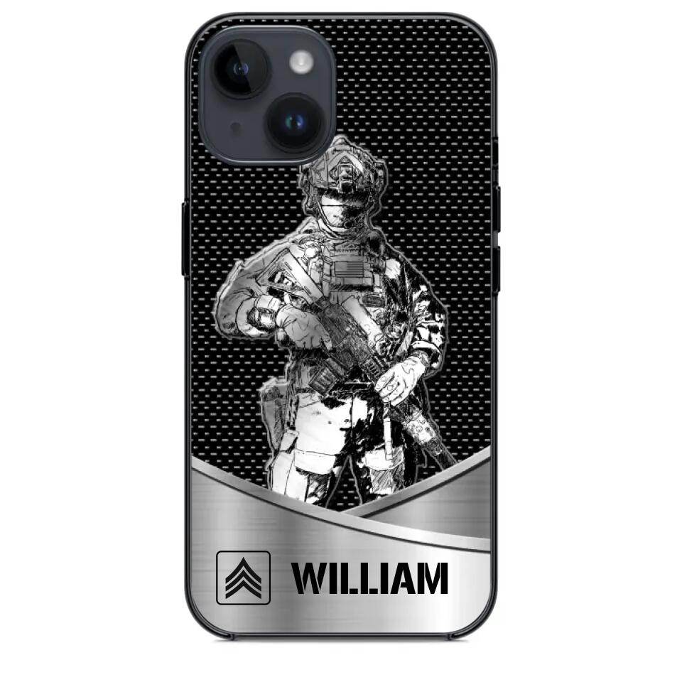 Personalized US Soldier/ Veteran Rank Camo Phonecase 3D Printed 23JAN-DT10