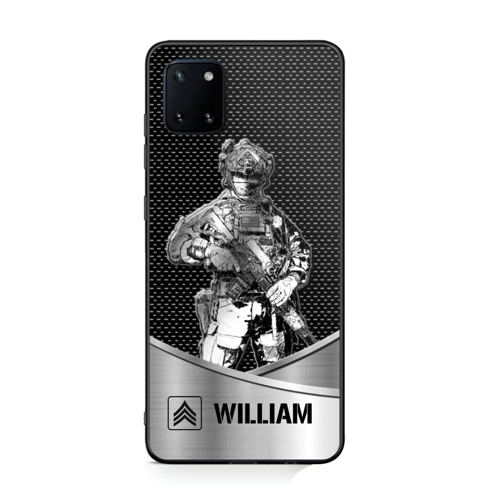 Personalized US Soldier/ Veteran Rank Camo Phonecase 3D Printed 23JAN-DT10