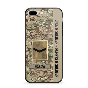 Personalized UK Soldier/ Veteran Once A Soldier Always A Soldier Phonecase 3D Printed QTDT1101