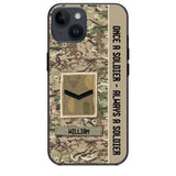 Personalized UK Soldier/ Veteran Once A Soldier Always A Soldier Phonecase 3D Printed QTDT1101