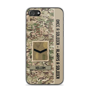 Personalized UK Soldier/ Veteran Once A Soldier Always A Soldier Phonecase 3D Printed QTDT1101