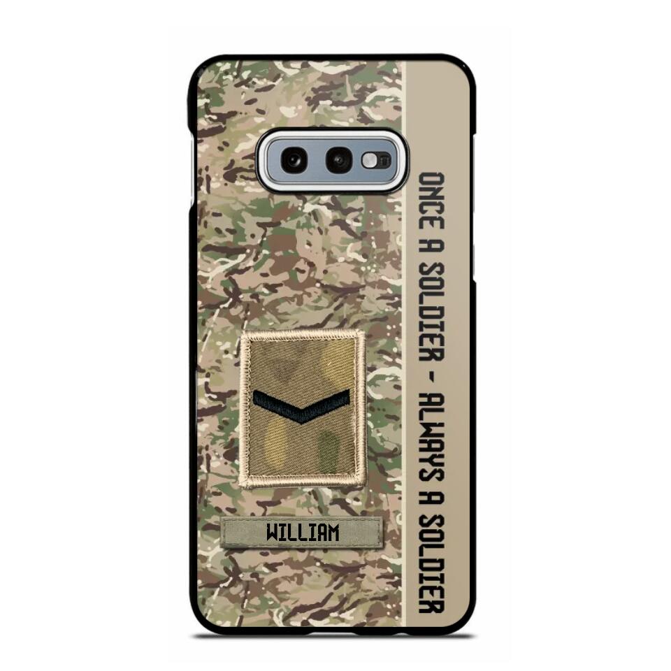 Personalized UK Soldier/ Veteran Once A Soldier Always A Soldier Phonecase 3D Printed QTDT1101