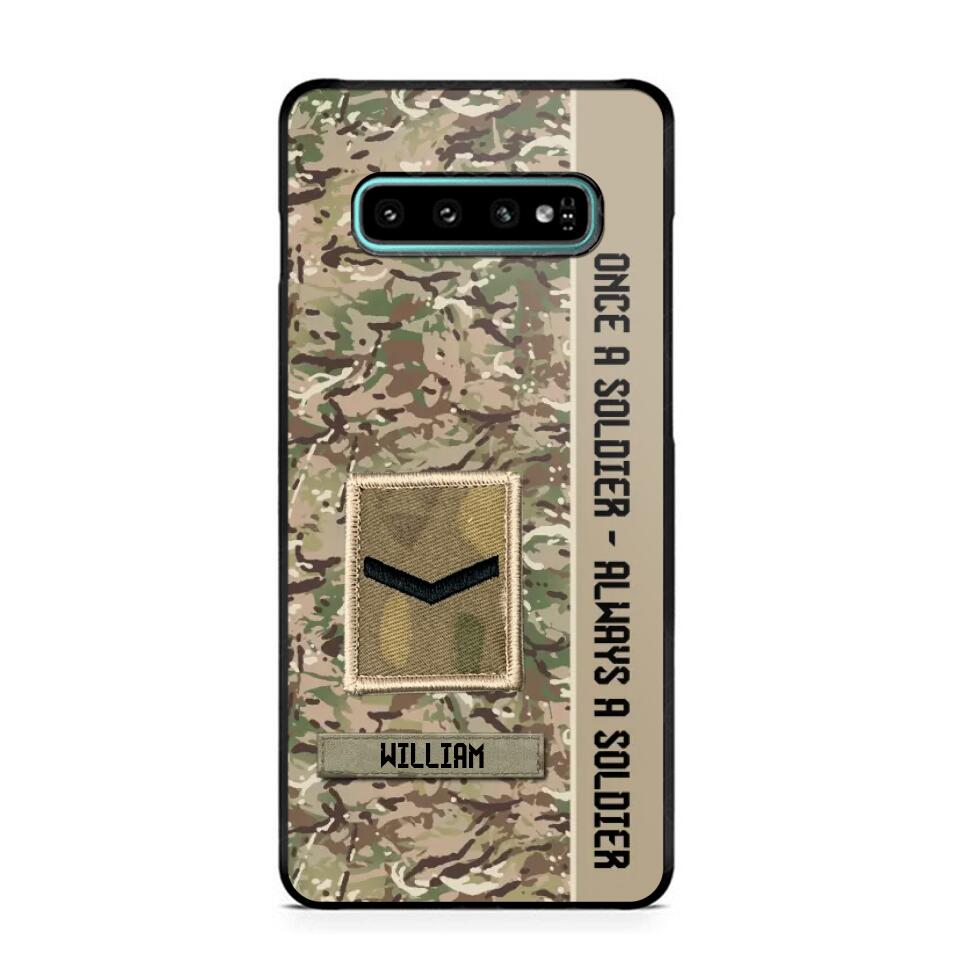 Personalized UK Soldier/ Veteran Once A Soldier Always A Soldier Phonecase 3D Printed QTDT1101