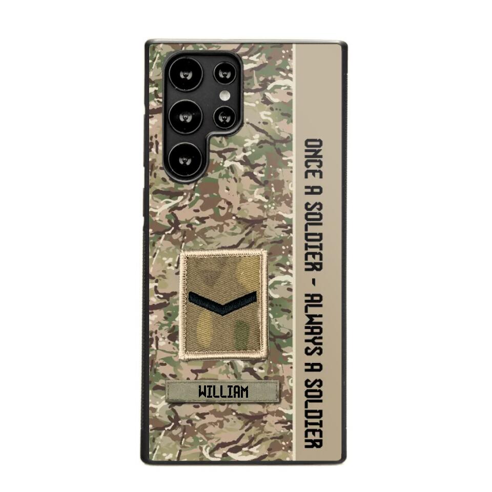 Personalized UK Soldier/ Veteran Once A Soldier Always A Soldier Phonecase 3D Printed QTDT1101