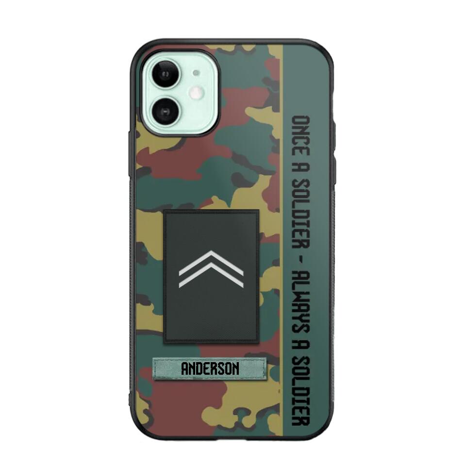 Personalized Belgium Soldier/ Veteran Once A Soldier Always A Soldier Phonecase 3D Printed QTDT1101