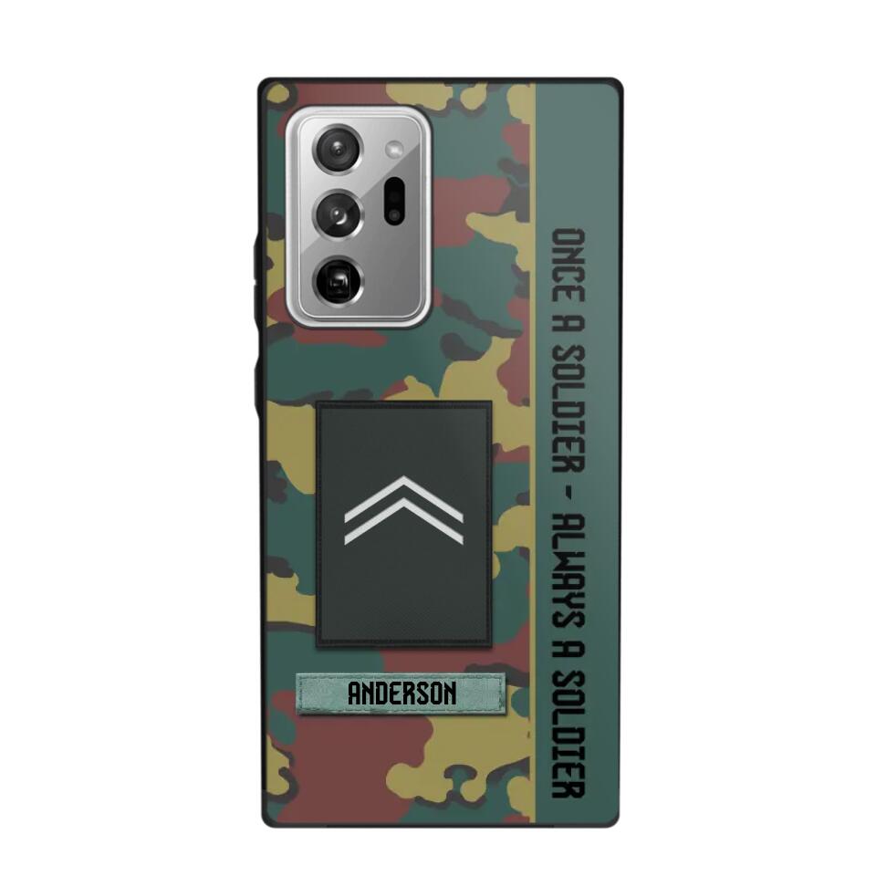 Personalized Belgium Soldier/ Veteran Once A Soldier Always A Soldier Phonecase 3D Printed QTDT1101