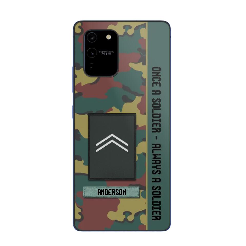 Personalized Belgium Soldier/ Veteran Once A Soldier Always A Soldier Phonecase 3D Printed QTDT1101