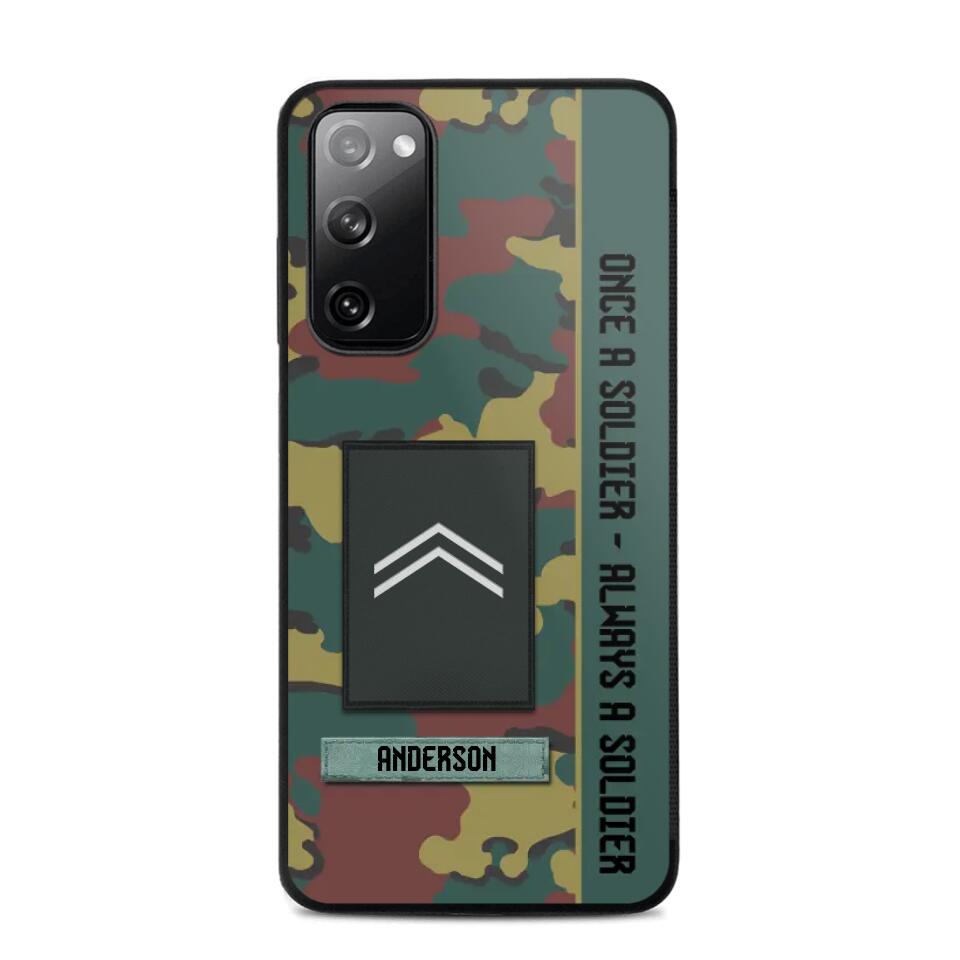 Personalized Belgium Soldier/ Veteran Once A Soldier Always A Soldier Phonecase 3D Printed QTDT1101