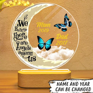 Personalized We Believe There Are Angels Among Us Dad Mom Led Lamp Printed 23JAN-VD12