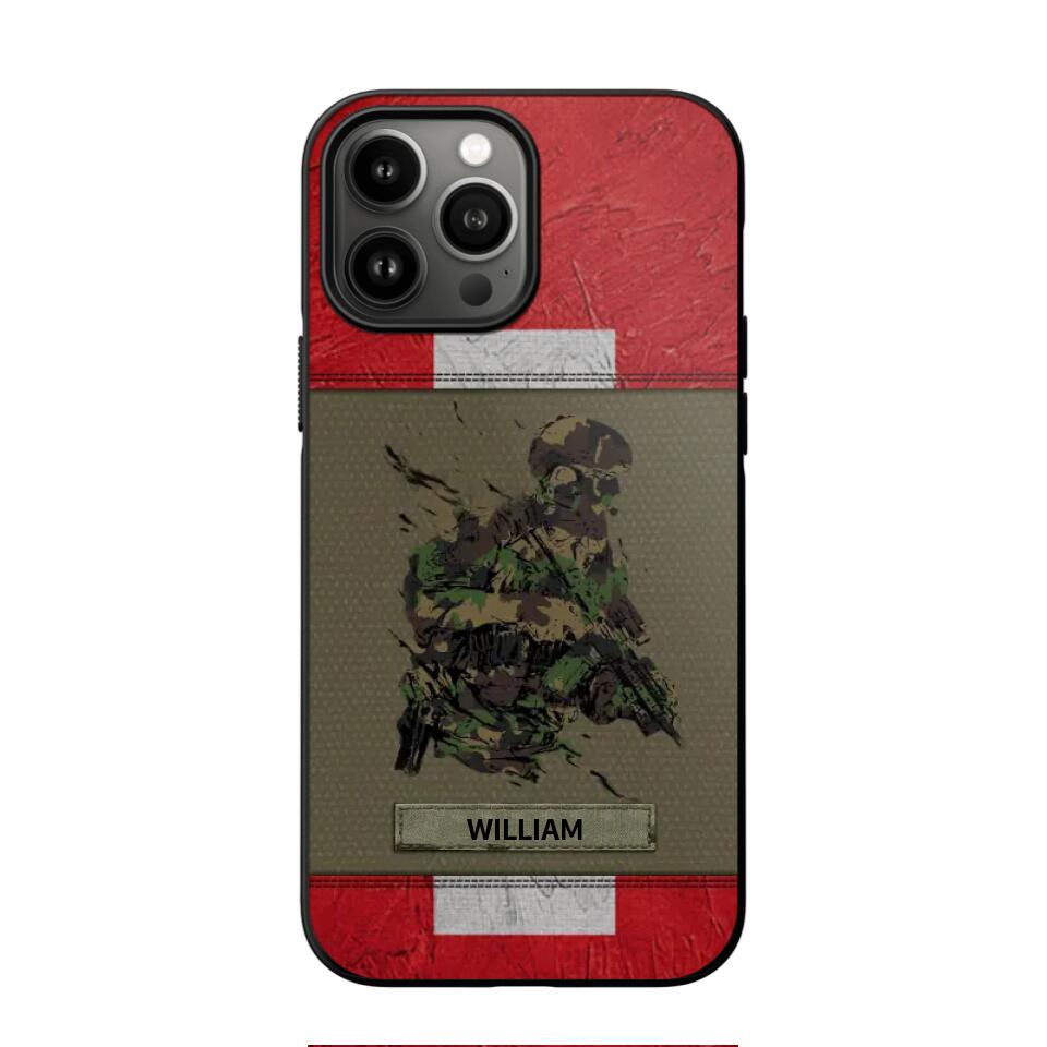 Personalized Swiss Soldier/ Veteran Phonecase 3D Printed 23JAN-HY13