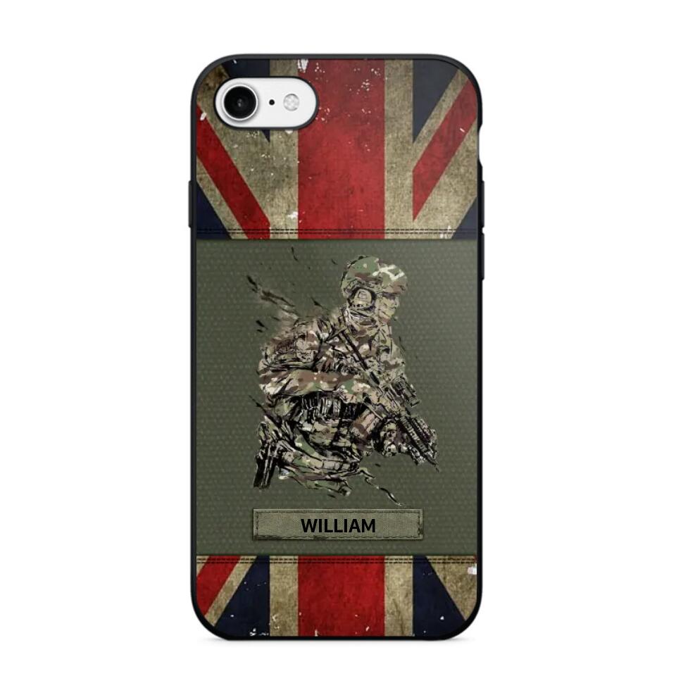 Personalized UK Soldier/ Veteran Phonecase 3D Printed 23JAN-HY13