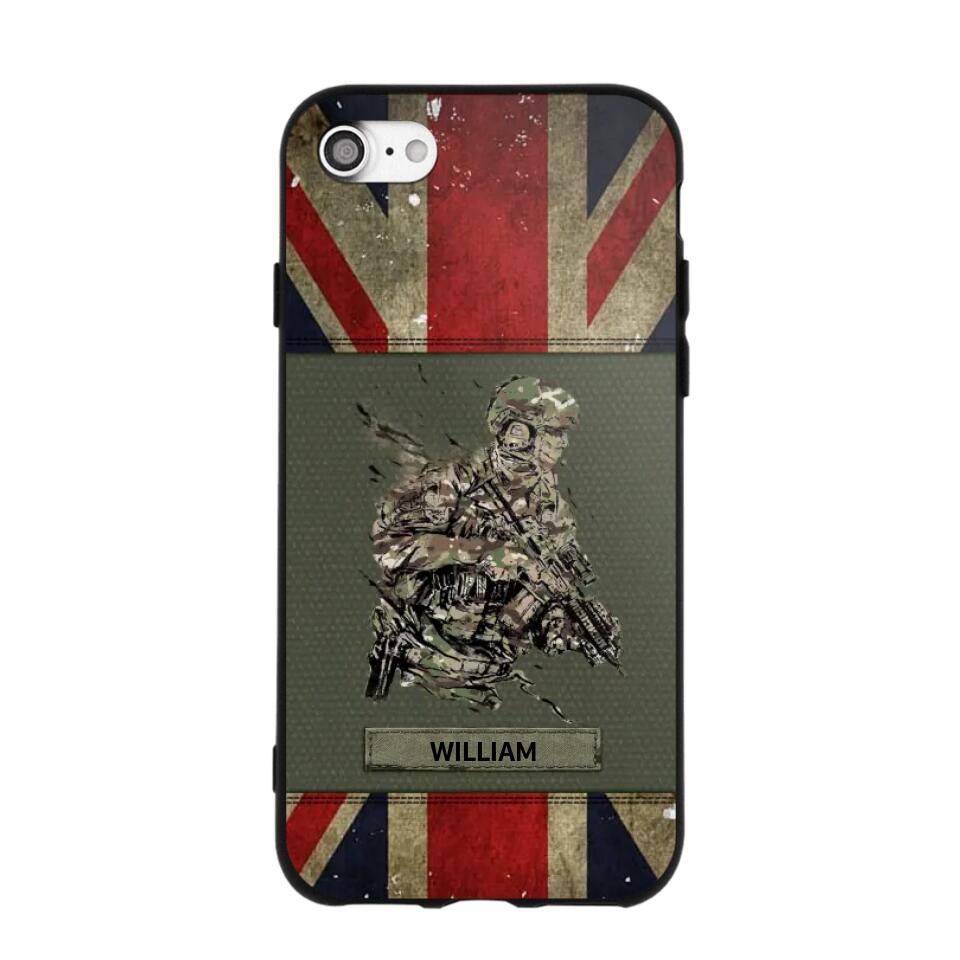 Personalized UK Soldier/ Veteran Phonecase 3D Printed 23JAN-HY13