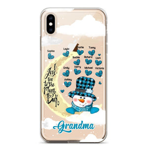 Personalized Grandma Snowman I Love You To The Moon And Back kid Name Heart Phonecase 3D Printed 23JAN-DT13