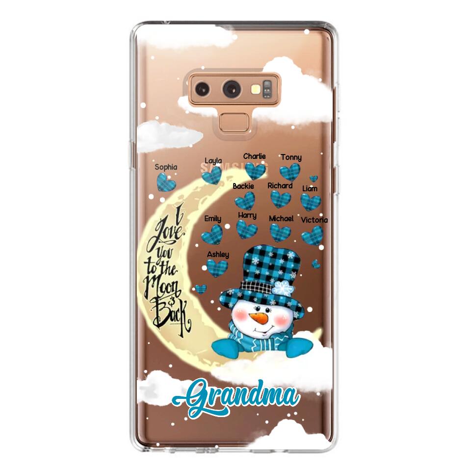 Personalized Grandma Snowman I Love You To The Moon And Back kid Name Heart Phonecase 3D Printed 23JAN-DT13