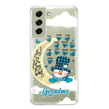 Personalized Grandma Snowman I Love You To The Moon And Back kid Name Heart Phonecase 3D Printed 23JAN-DT13