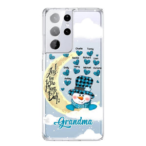 Personalized Grandma Snowman I Love You To The Moon And Back kid Name Heart Phonecase 3D Printed 23JAN-DT13