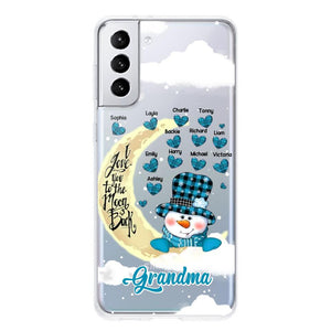 Personalized Grandma Snowman I Love You To The Moon And Back kid Name Heart Phonecase 3D Printed 23JAN-DT13