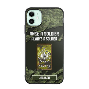 Personalized Canadian Soldier/ Veteran Once A Soldier Always A Soldier Phonecase 3D Printed QTHQ1701