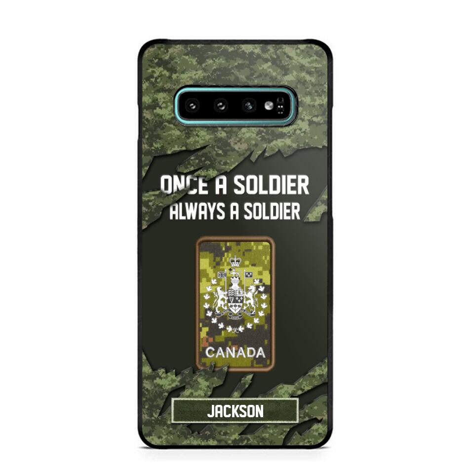 Personalized Canadian Soldier/ Veteran Once A Soldier Always A Soldier Phonecase 3D Printed QTHQ1701