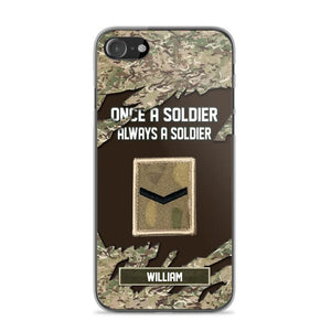 Personalized UK Soldier/ Veteran Once A Soldier Always A Soldier Phonecase 3D Printed QTHQ1701