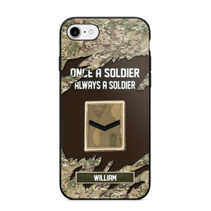 Personalized UK Soldier/ Veteran Once A Soldier Always A Soldier Phonecase 3D Printed QTHQ1701